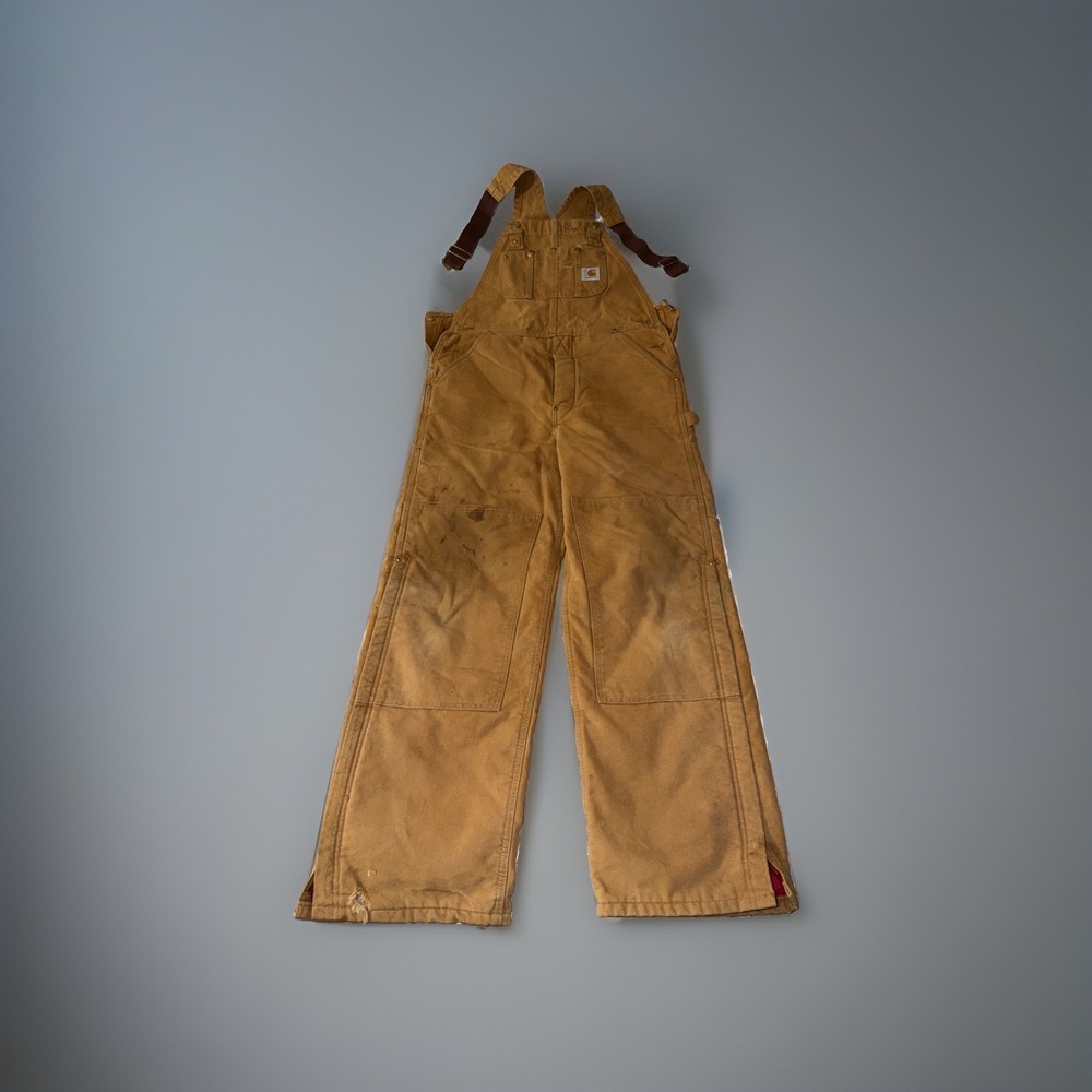 Vtg 97 Carhartt Overalls 34-35x30 Star Tag 6FBQZ Quilt Lined Distressed  USA